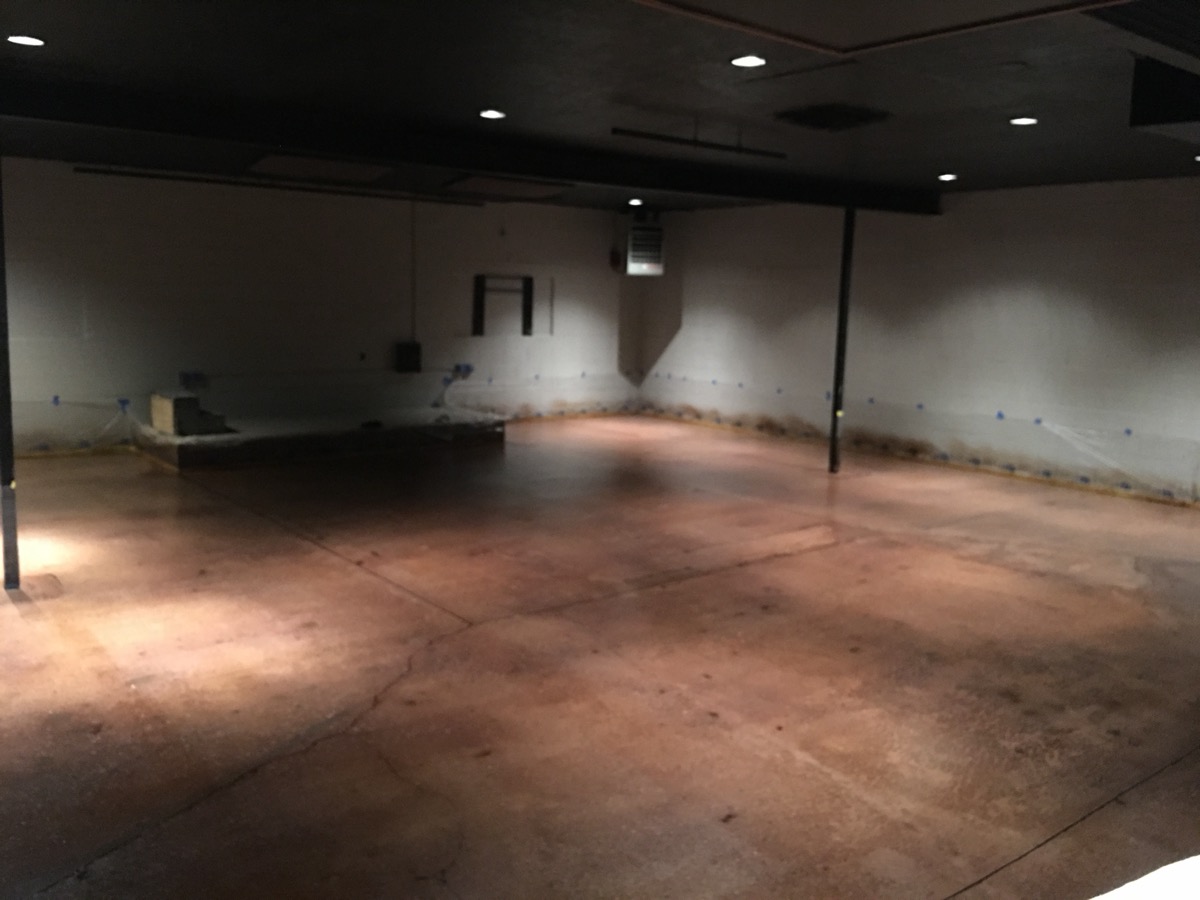 Stained decorative concrete floor in a commercial restaurant