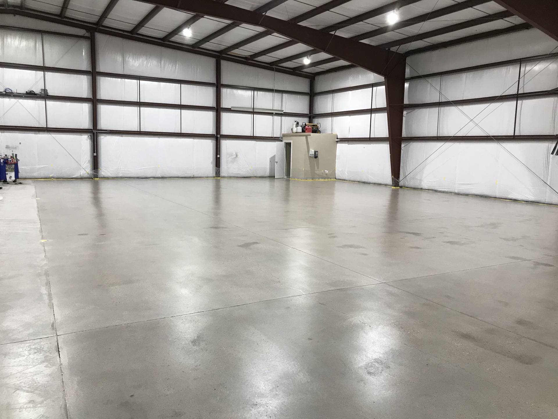 Commercial space with newly installed flooring