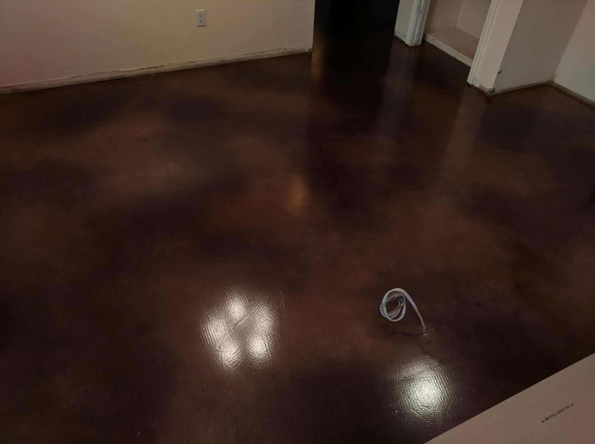 Residential interior with newly installed flooring