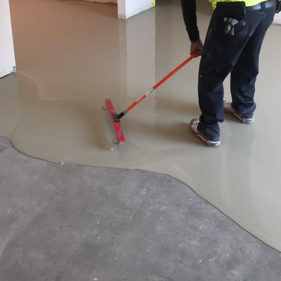 Self-leveling commercial subfloor preparation