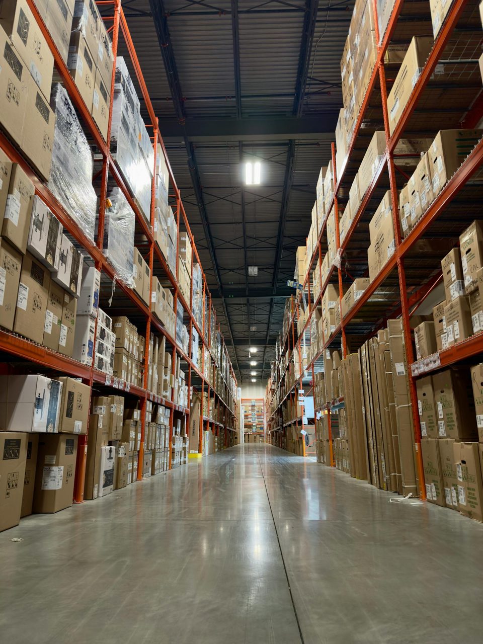 Flooring materials staged in storage