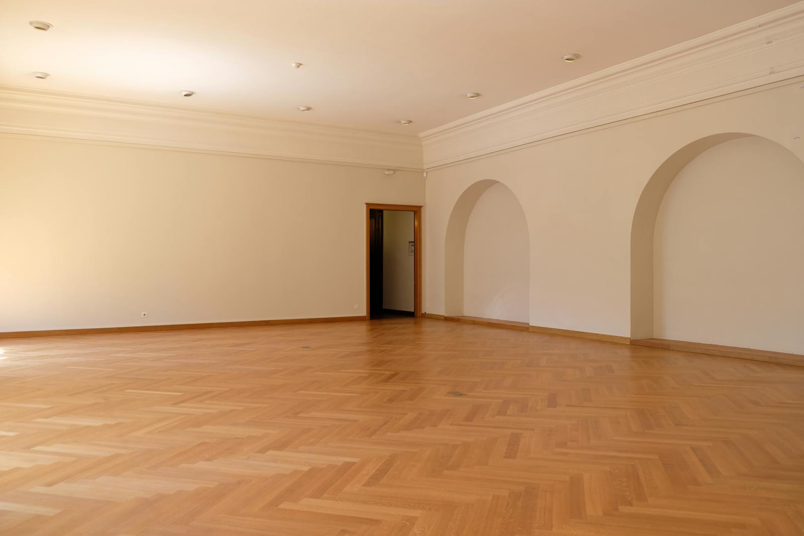 Empty room cleared and prepped before a flooring install